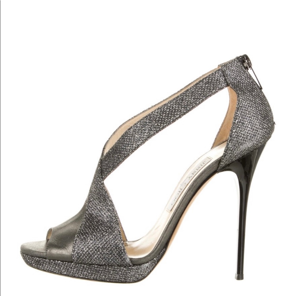 Jimmy Choo 38.5 Glitter Platform Sandals